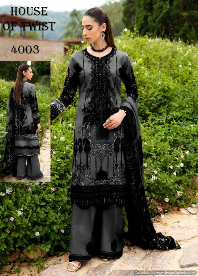 House Of Twist Black And White Digital printed Cotton Dress Material Wholesale Shop In Surat
